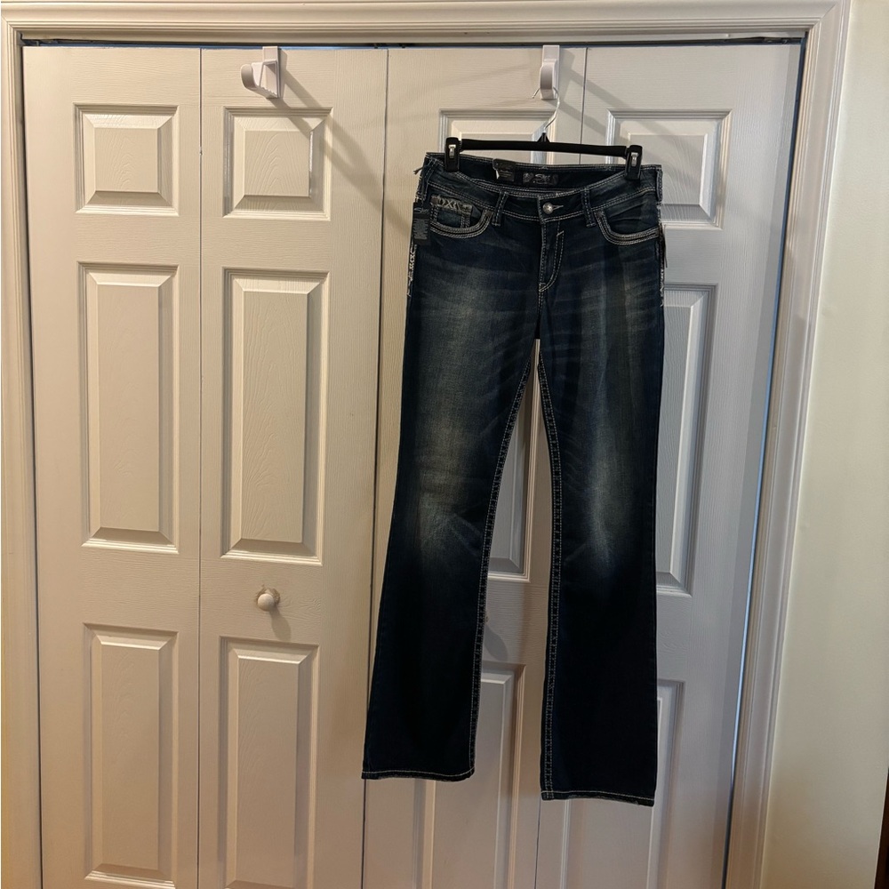 Silver Suki Jeans Women's Faded Dark Blue Bootcut